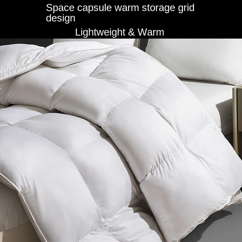 100% White Goose Down Duvet Four Seasons Comforters Thick Goose Down Quilt Dormitory Hotel Camping 1.5*2/1.8*2.2/2*2.3/2.2*2.4m