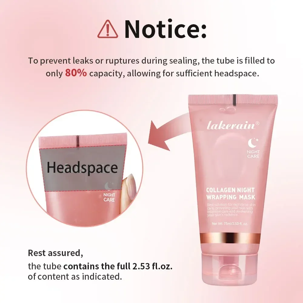 75ml Collagen Overnight Wrapping Peel Off Facial Mask เกาหลี Collagen Night Wrapping Mask ให้ความชุ่มชื้นอย่างล้ําลึก Night Care Mask ครีม