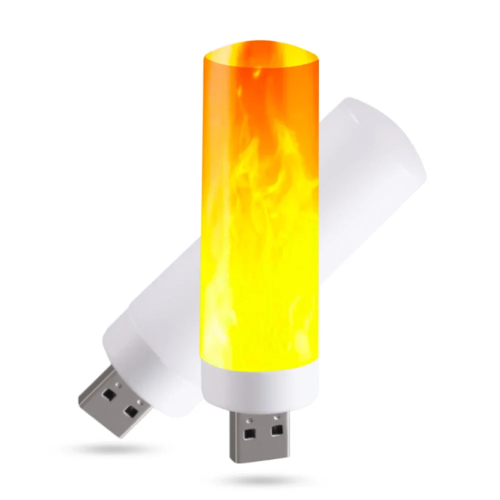 Мигающая подсвечник с USB, световая лампа 5 В для спальни, кемпинга, с эффектом пламени, огненсветильник светильник