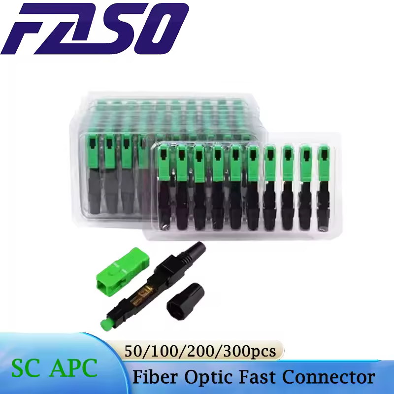50/100/200 Uds FTTH SC APC conector rápido de fibra óptica SC FTTH conector rápido de fibra óptica conector de fibra