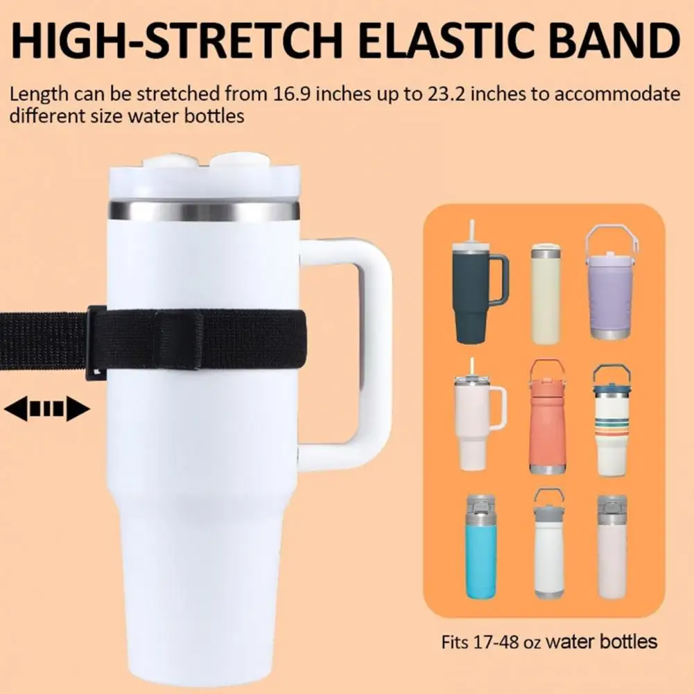 Gym Bottle Accessory Phone Bag Adjustable Silicone Water Bottle Pouch with Phone Holder for Sports Gym Capacity Tumbler Bag