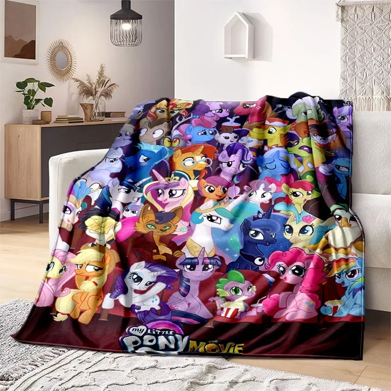 My Little Pony-Manta personalizable para niños, Linda sábana de felpa, funda de sofá de cama, foal de dibujos animados, cálida, todas las estaciones