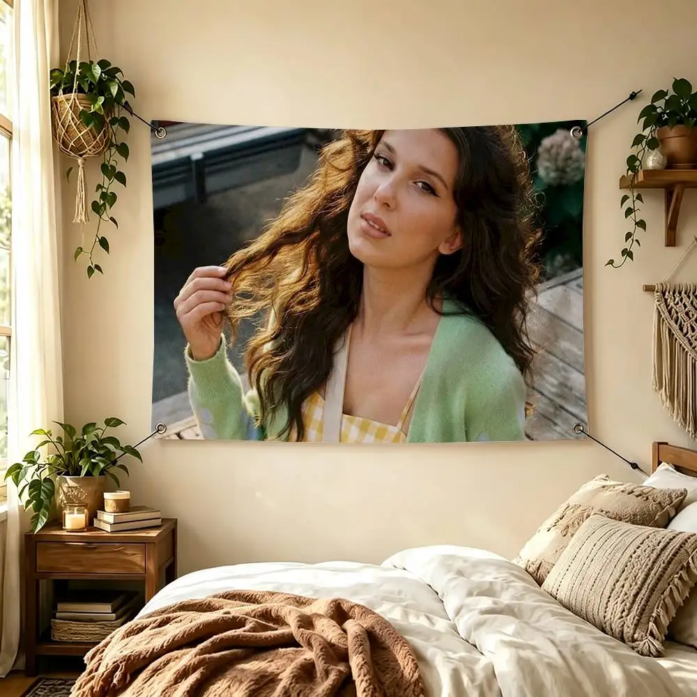 Actor Millie Bobby Brown  Flag Suitable For Party Club Outdoor Interior Wall Decoration Banner Fans Gift