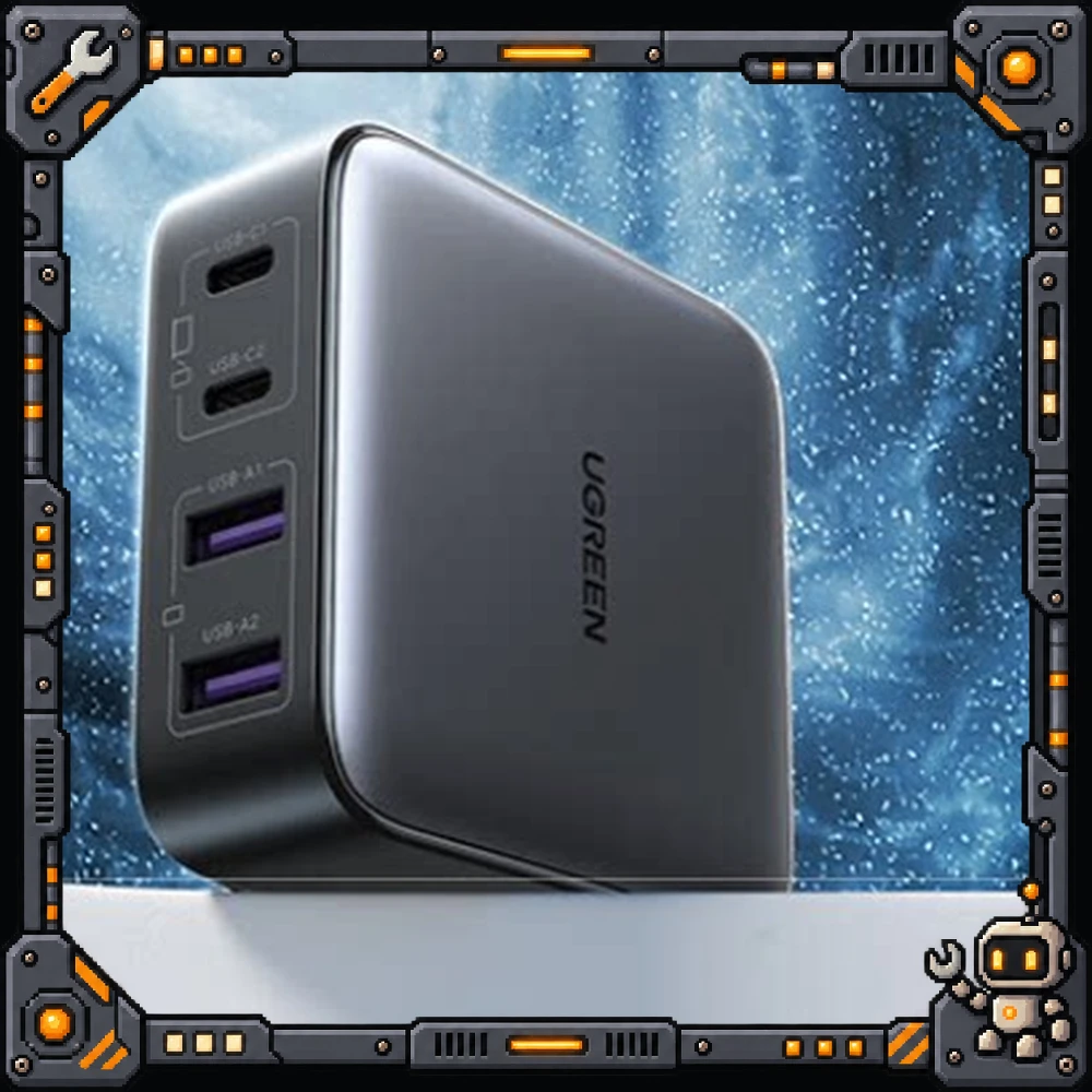 UGREEN 15150 GaN Charger CD327 65W Desktop Charging Station 2 USB-C 2 USB-A Ports for Laptops Phones Tablets