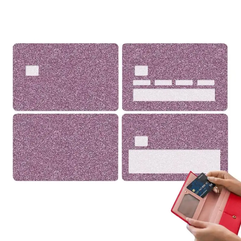 

Credit Card Skin Stickers 4pcs Shiny Card Removable Covering Skin Bubble Free Card Protection Film Waterproof Bank Card