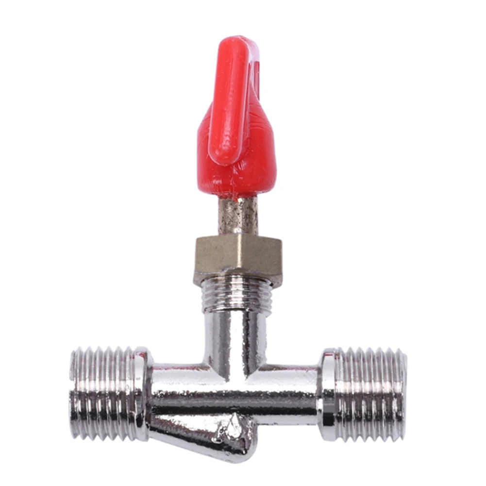1pc Gas Valve 1/4 X 1/4 BSPT Male Thread Joint Pipe Gas Vent Needle Valve T Shape Air Compressor Part  Pneumatic Accessories