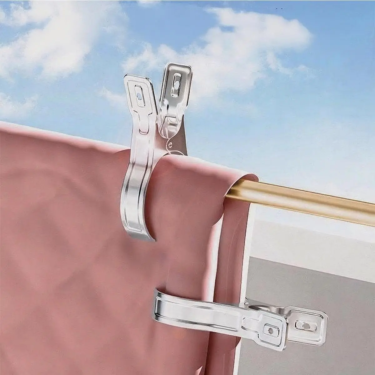 Große, robuste Metall-Wäscheklammern aus Edelstahl, große Strandklammern für Handtücher, Klemmen für Quilt und Outdoor-Lichtclips – Detail 5