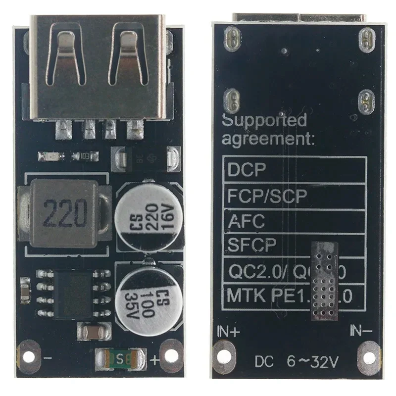 MH-KC24 QC3.0 QC2.0 USB DC-DC Buck Converter Charging Step Down Module 6-32V 9V 12V 24V to Fast Quick Charger Circuit Board 5V