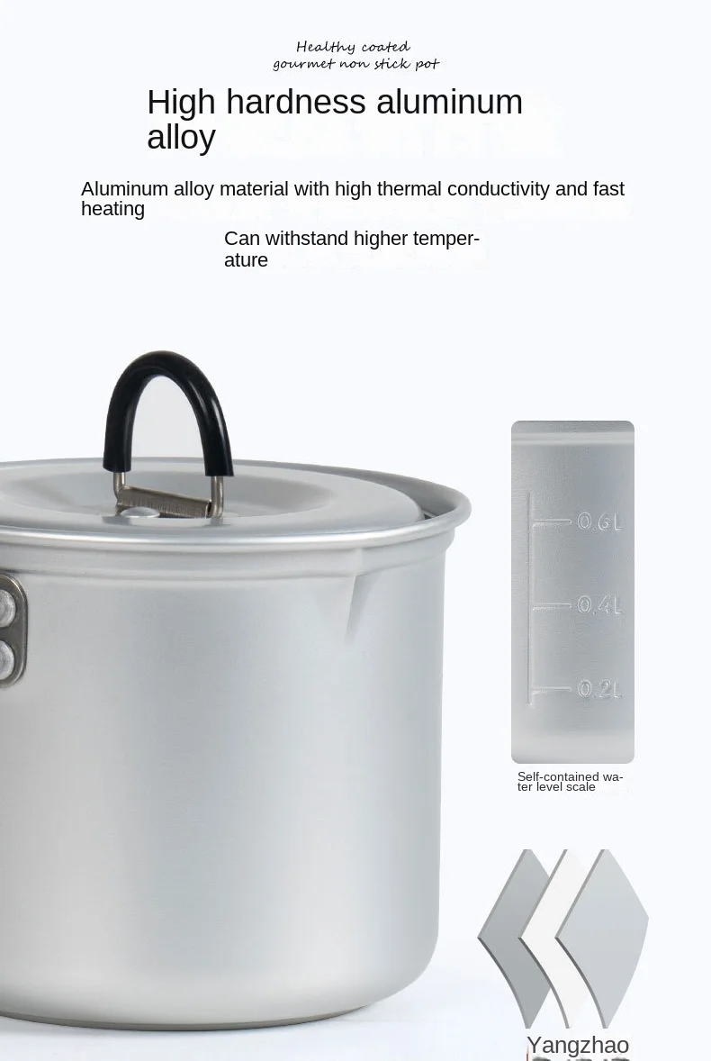 Outdoor Camping Milk Boiling Pan Portable Cookware Folding Storage Japanese an Aluminum Pot Camping Multifunctional