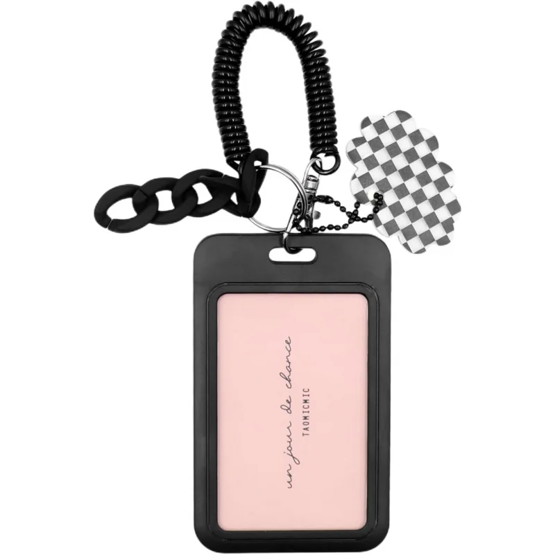 

Photo Card Holder, Cute Heart-Shaped Credit Card Photo Display Bag, Pendant Keychain, Black vertical pendant, Modern