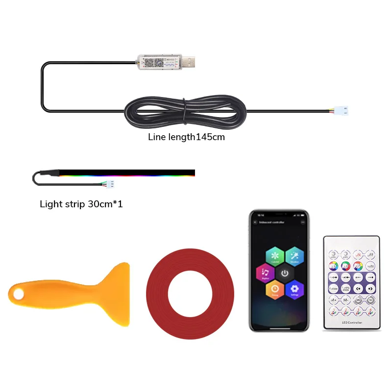 Neon Car LED Interior Lights RGB Ambient Light With APP Wireless Control Auto Atmosphere Decorative Lamp DIY Shape Party Decor