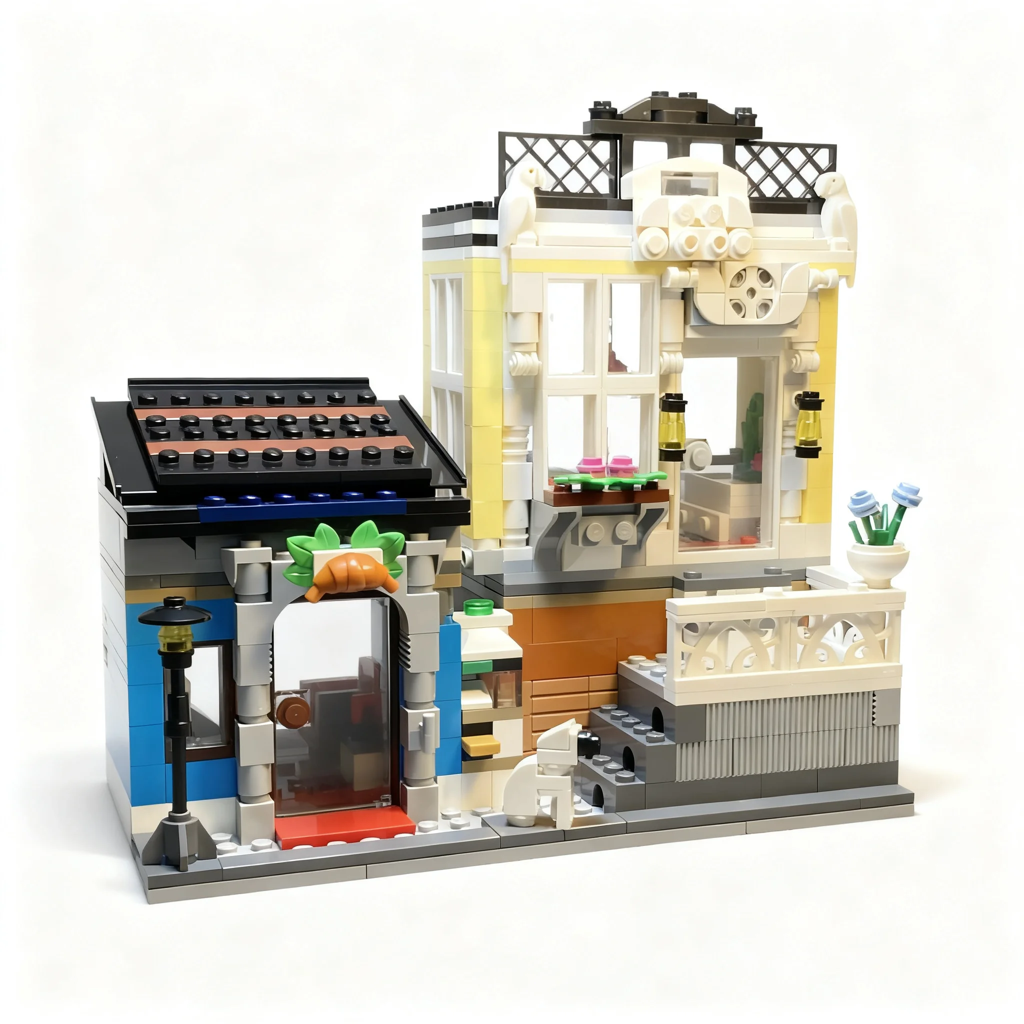 606pcs MOC Apartment & Library Creator Creator 3-in-1 Model Building Blocks Architecture Christmas Gift Toy Idea Craft Creative