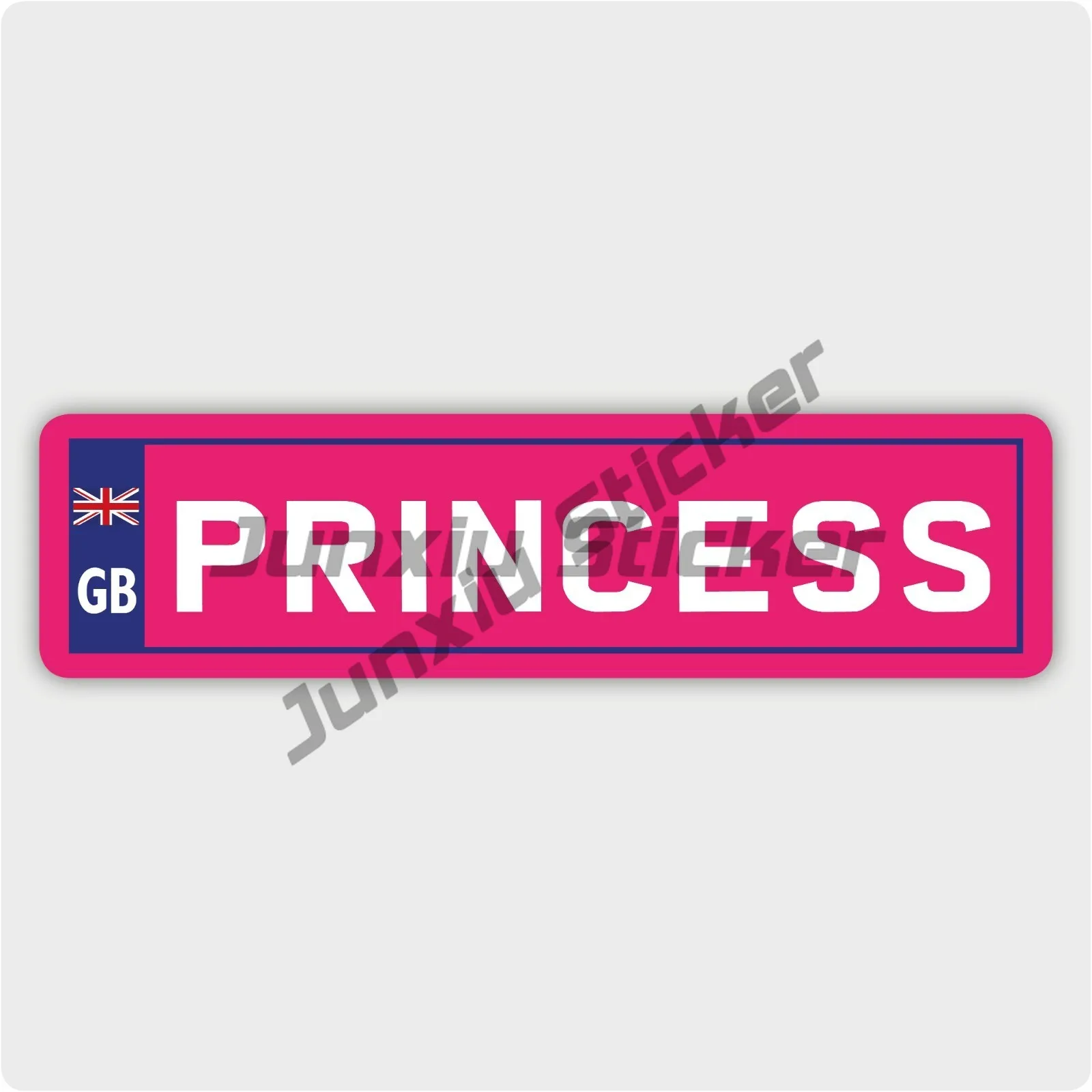 

PRINCESS NUMBER PLATE STICKER - NOVELTY GB TOY RIDE ON CAR VINYL DECAL