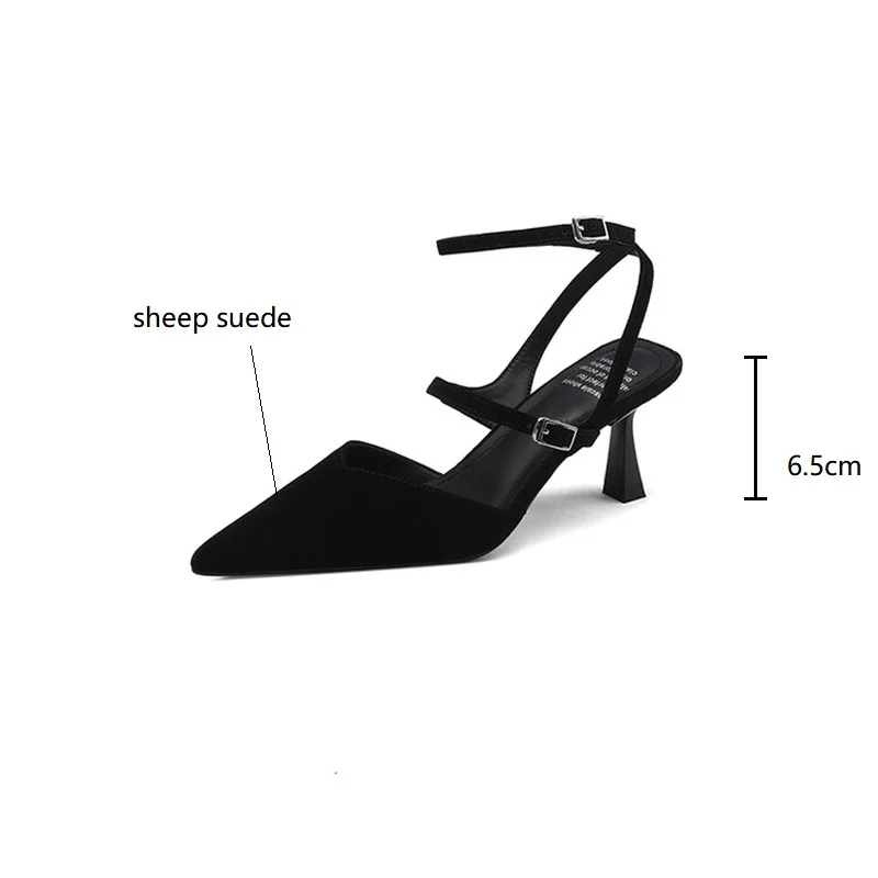 2023 New Sheep Suede Summer Sandals Pointed Toe Sandals Shoes for Women Handmade Women Sandals Zapatos De Mujer Gladiator Shoes