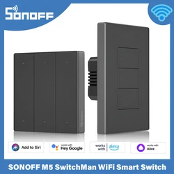 SONOFF M5 SwitchMan WiFi Smart Switch Smart Home 1/2/3 Gang EU/US 80/86/120 tipo interruttore a parete tramite Ewelink Alexa Google Home Alice