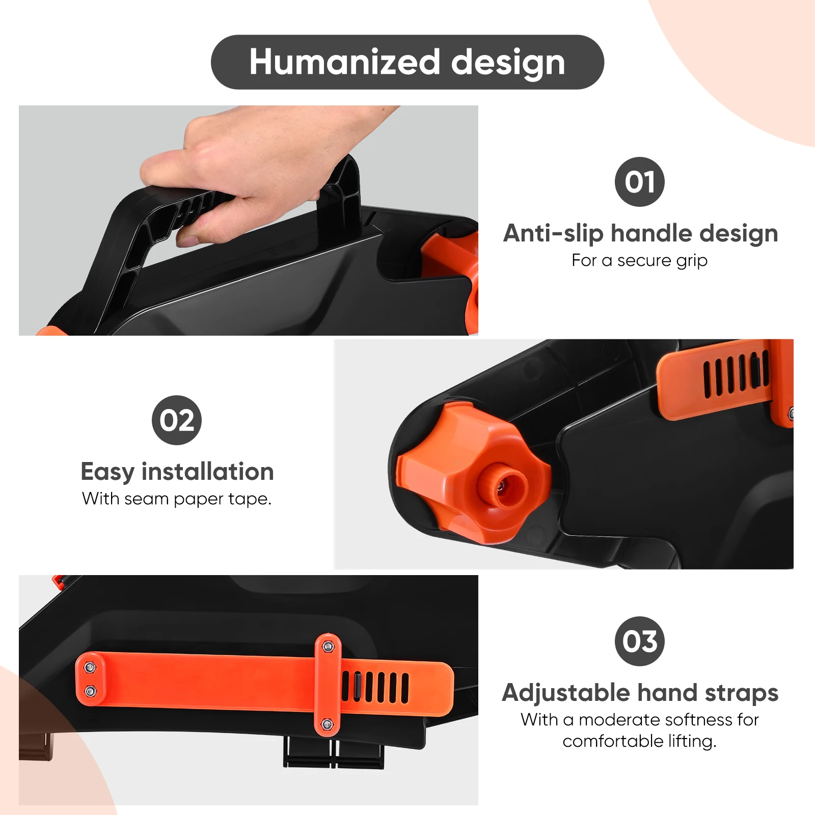 أداة توصيل ألواح الجبس موزع الطين ومجموعة بناء ملء المفاصل مع أسطوانة الزاوية الداخلية القابلة للعكس لليد اليمنى/اليسرى #5