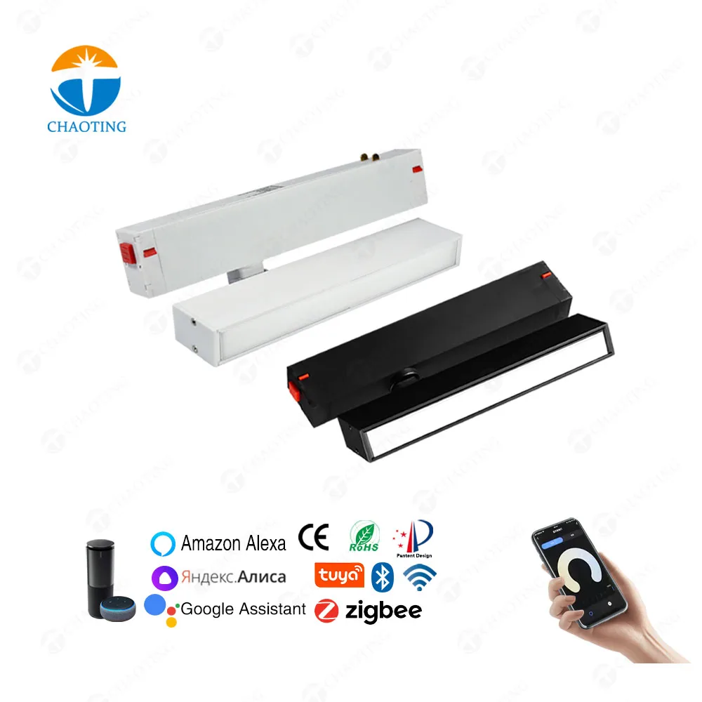 

20 Pcs 25Mm 9W 18W Led Fold Floodlight Smart Tuya Gateway Wifi Zigbee Bt Control Track Flood Light For Magnetic Rail Lamp System