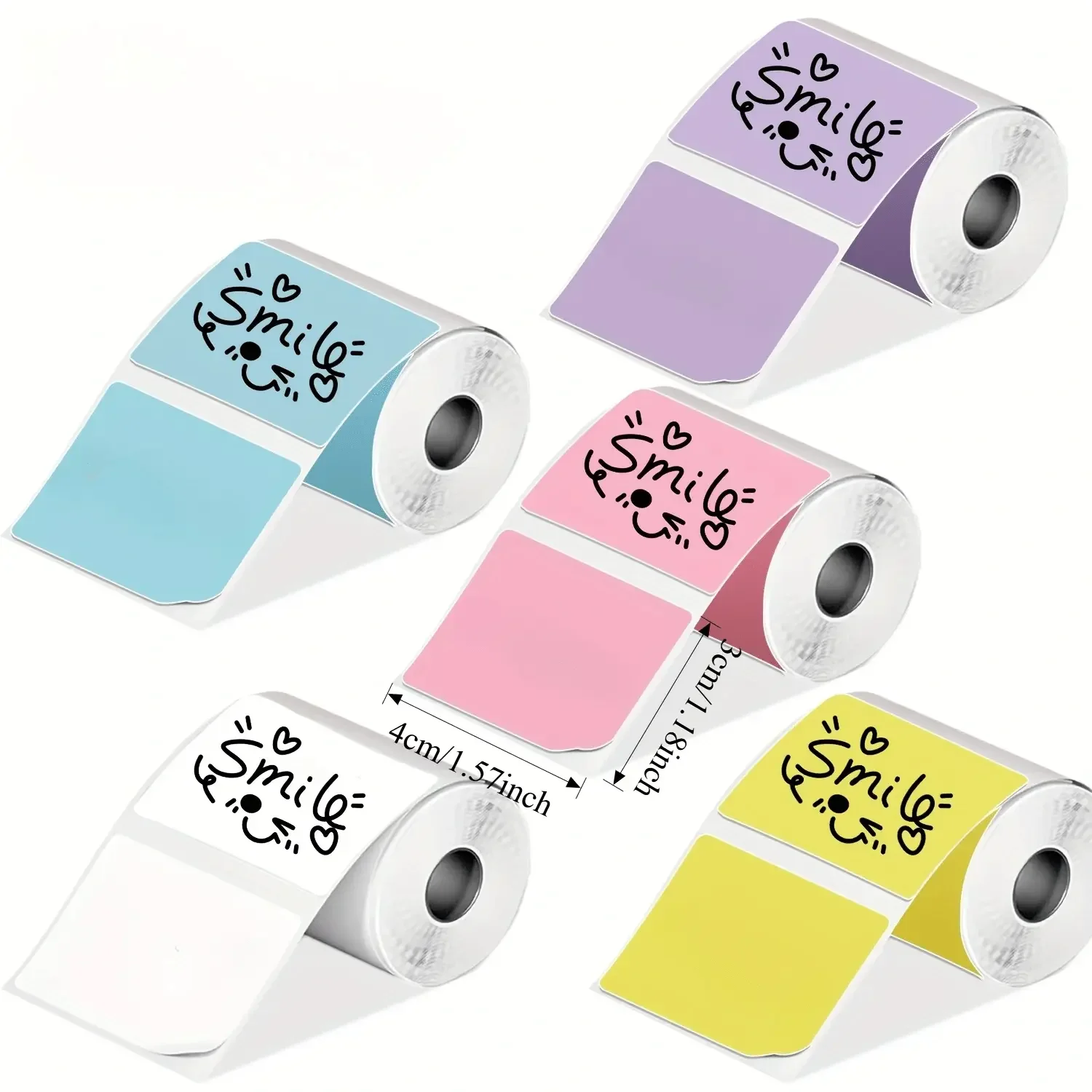 Thermal adhesive labels in a variety of colors; 40x30mm self-adhesive general-purpose label tape; compatible with M110/M221/M220/M120/M200 label printers; ideal for home, school, and office use; perfect for addresses, barcodes, and standard laminated offi