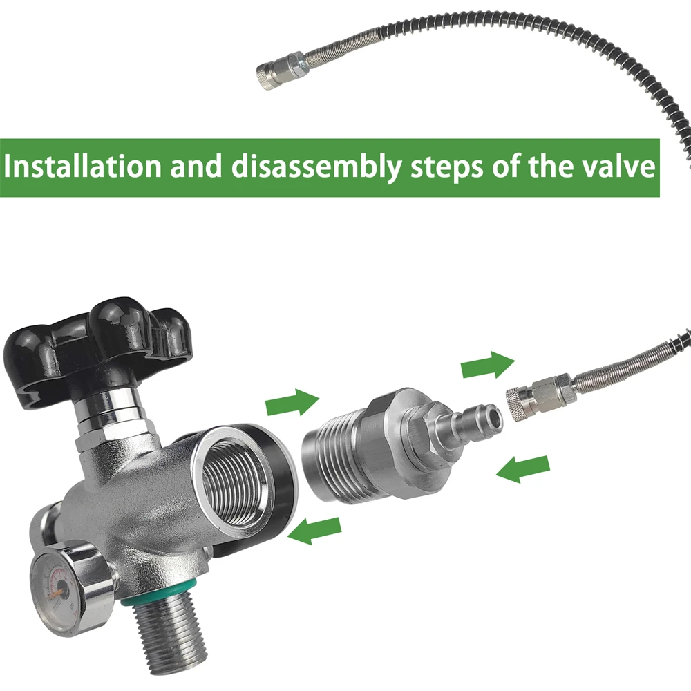 Válvula de carga de tanque de buceo tipo DIN M18x1.5, estación de llenado de aire, adaptador de recarga con medidores duales de 400bar/6000PSI,