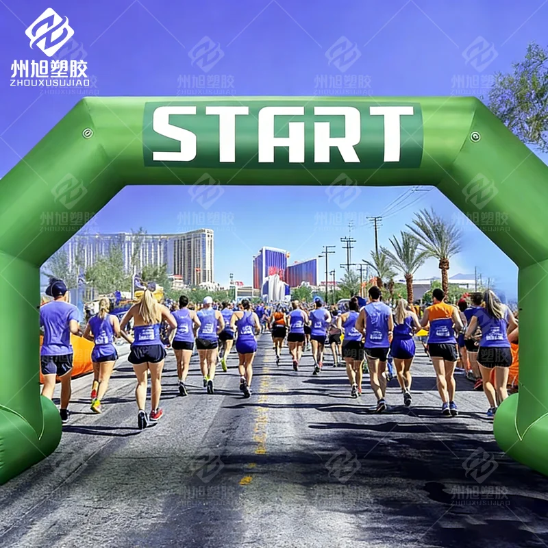 

Надувная арка для стартов и финишных зон с рекламными элементами, легко устанавливаемая, для спортивных мероприятий, марафонов и забегов.