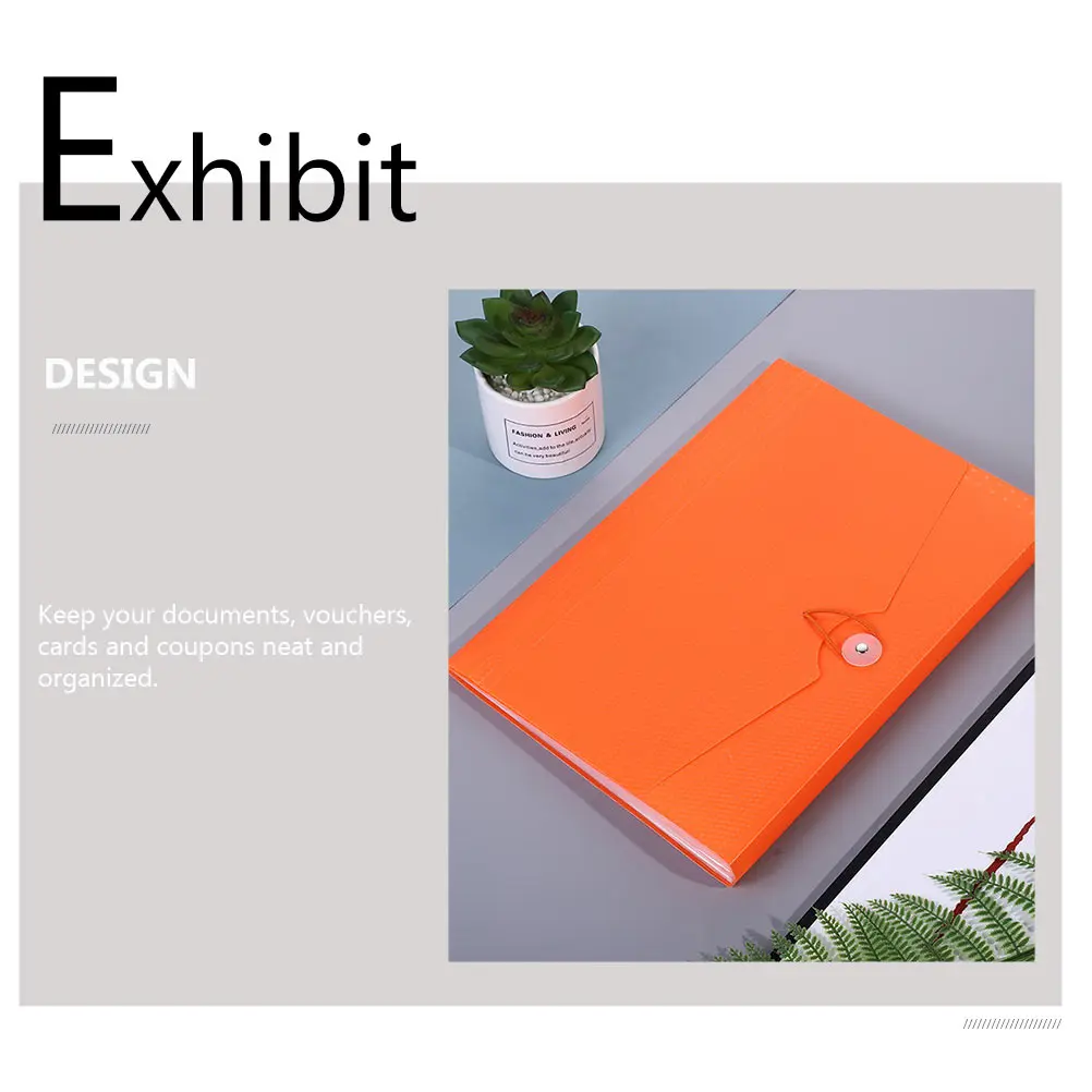 

File Folder Document Organizer Documents Files with Zipper Paperwork for Portable Orange Receipt Organiser Office