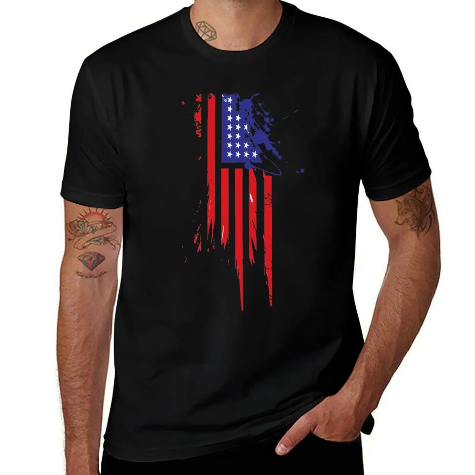 

Usa Flag flag of the united states Vintage Gift T-Shirt cotton tshirt 100% T-Shirt