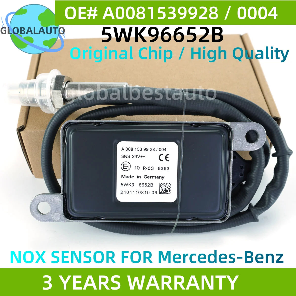 

A0081539928 5WK96652B A 008 153 99 28 5WK9 6652B Nitrogen Oxide Sensor Nox Sensor For Mercedes-Benz Truck 24V