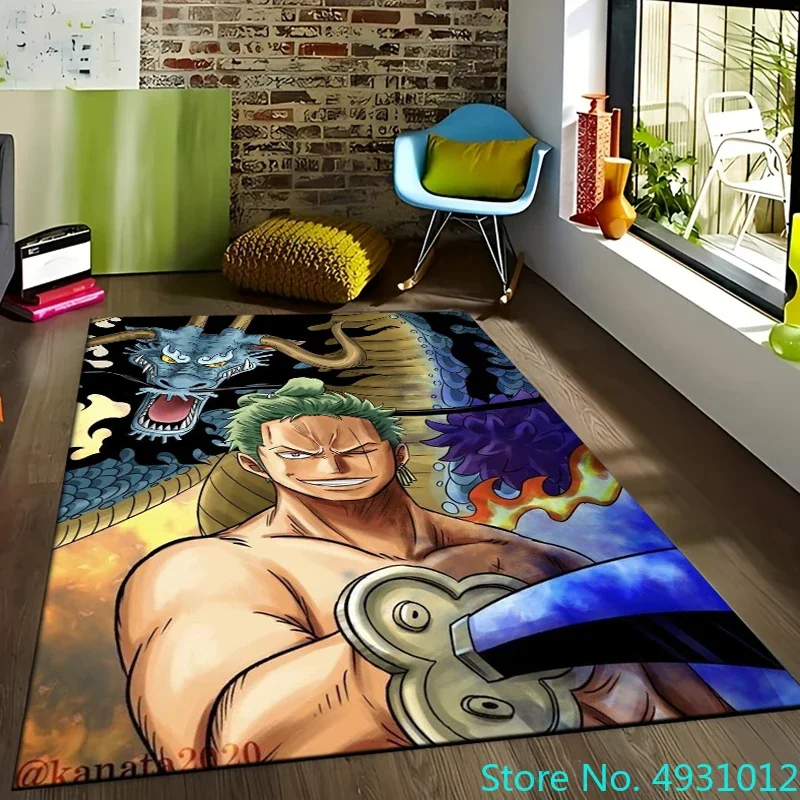 Hot Japanese Anime One Piece Zoro Area Rug Carpet for Living Room Children Bedroom Sofa Doormat Kitchen Non-slip Floor Mat