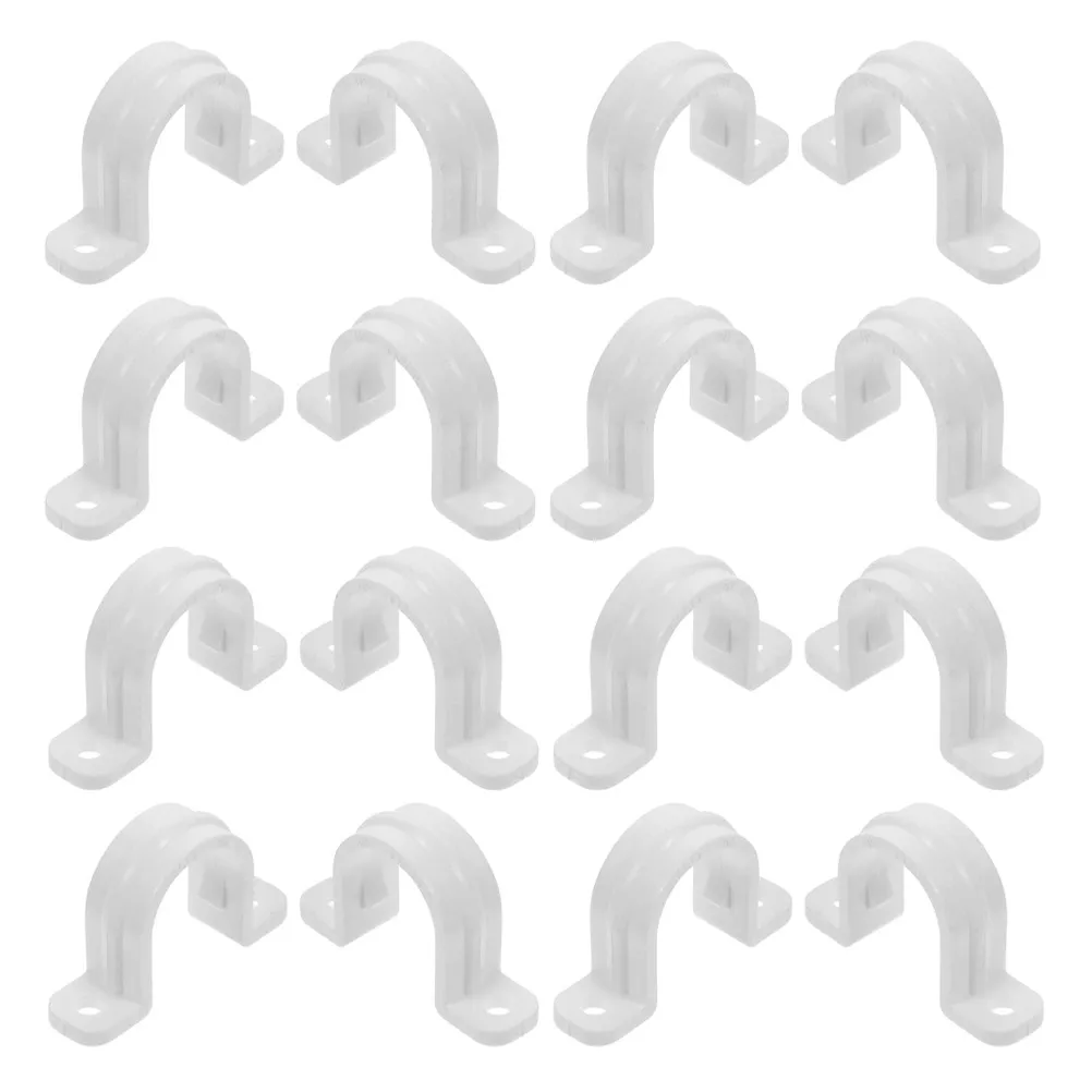 Heavy Duty PVC Tube Clamps – 20pcs U-Shaped Pipe Straps for Indoor/Outdoor Cable & Pipe Securing, Rust Resistant