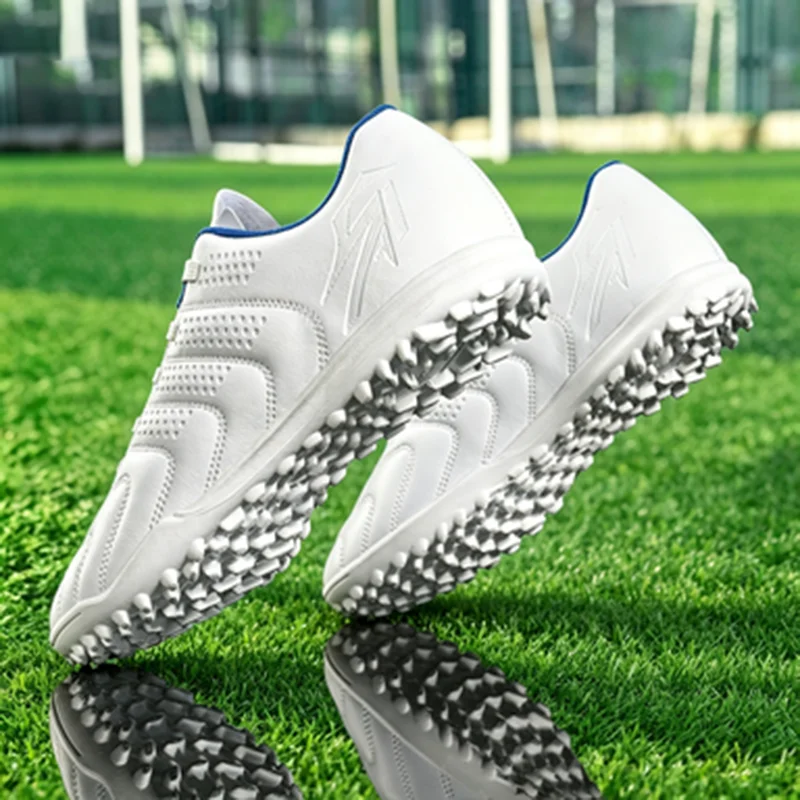 All-season Adult TF Soccer cleats Composite Breathable PU Fabric Rubber Anti-slip Outsole Wearproof Unisex Turf Athletic Cleats