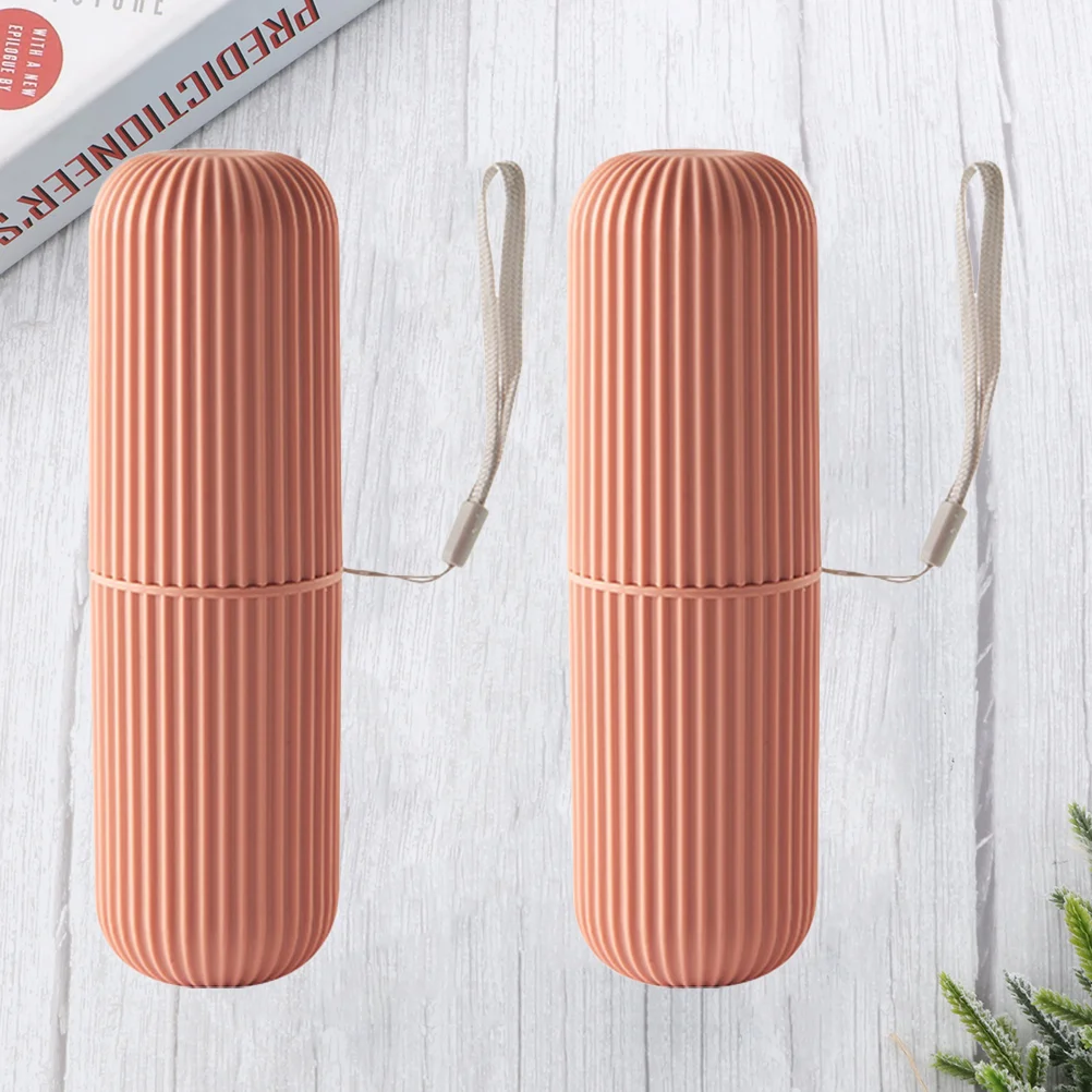 

2 Pcs Toothbrush Holders Travel Teeth Cleaning Organizer Toothpaste Container Multifunction Red