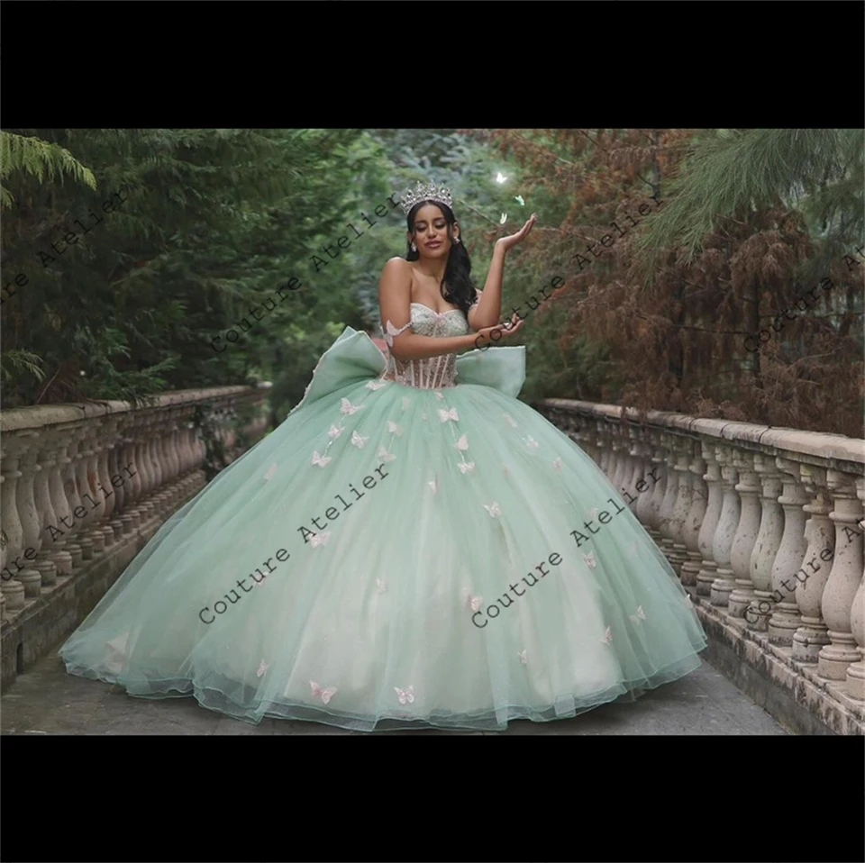 slim fit dress slacks Perfect Dress 15 Sage Green Mexican Quinceañera Gown with Botanical Sparkle Sage / 10 main image 0