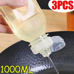 1000ML Kitchen Oil Spray Bottle Seasoning Extruded Bottle Plastic Seasoning Bottle for Ketchup Salad Dressing Picnic BBQ Gadgets