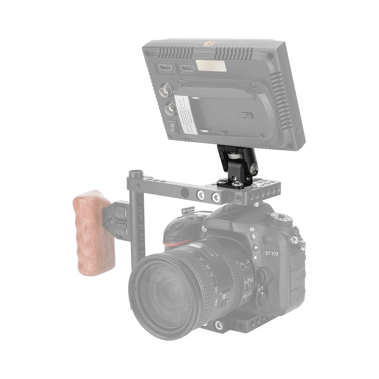SZRIG-abrazadera giratoria e inclinable para cámara DSLR, montaje de Monitor ajustable con tornillos para luz de Flash de Monitor, accesorios DIY