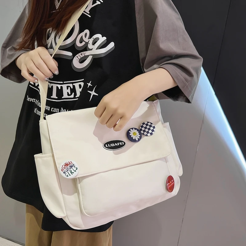 

2023 Designer Handbag Large Capacity Casual Canvas Shoulder Female Solid Women's School Messenger Bags for Women Shoulder Bag