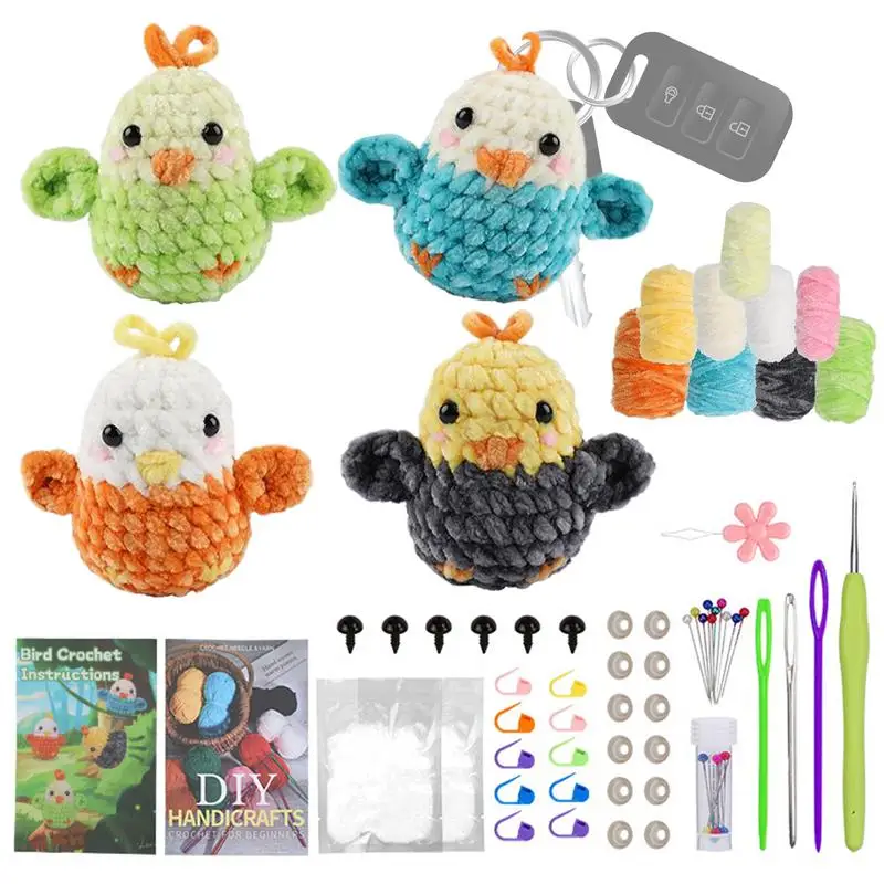 Crochet Kit Animals Versatile Craft Birds Knitting Kit Animal Crochet Kit Practical Crochet Beginner Kit Beginner Knitting Kit