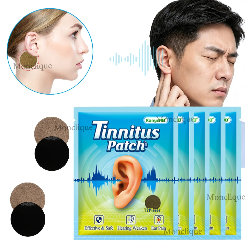 12/120PCS Tinnitus Patch Natural Herbs Breathable Self-adhesive Protect Hearing Improve Hearing Soothe Tinnitus Ear Care Sticker