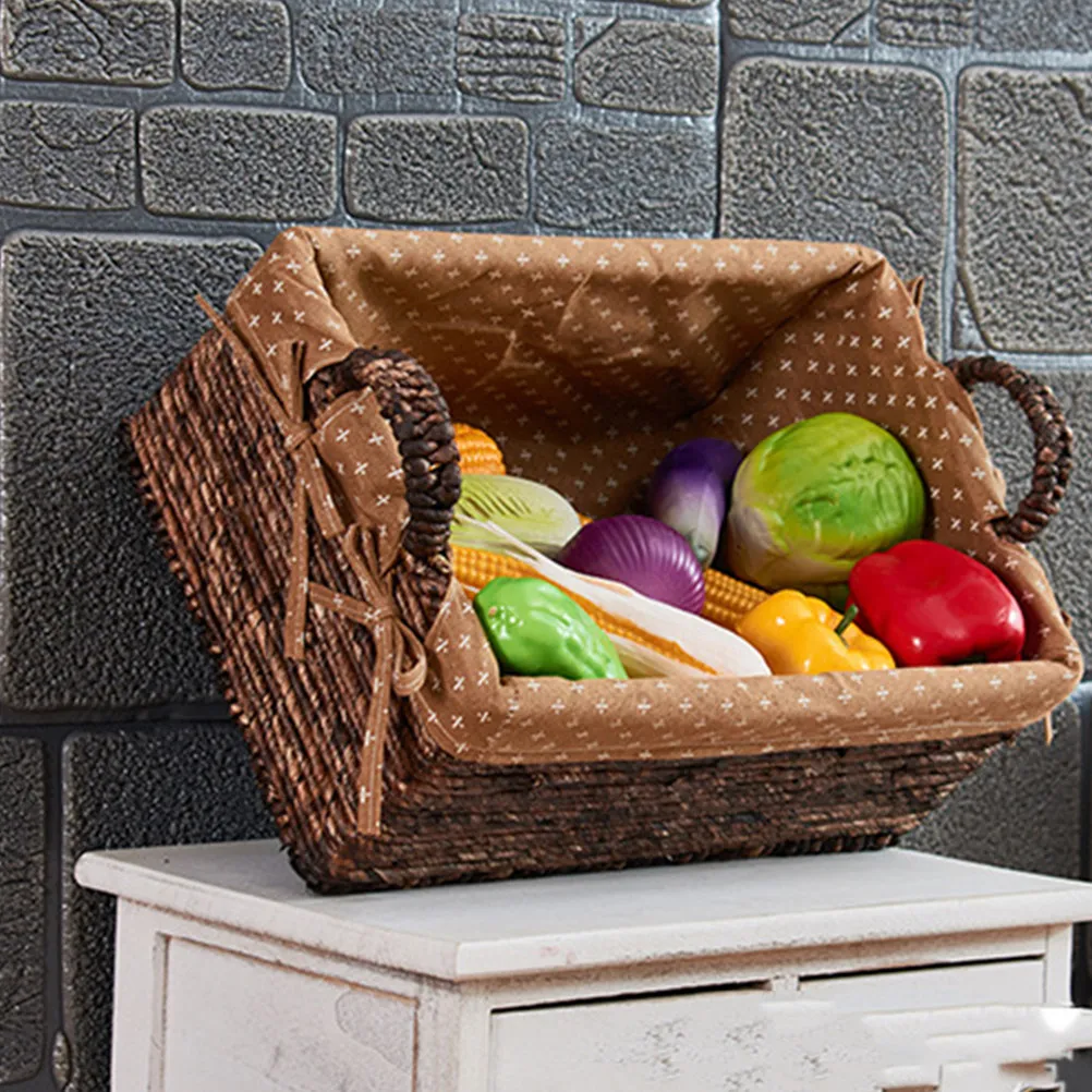 

1Pcs Natural Rattan Storage Basket Fine Weaving Design for Desktop Shelf Organizer Sundries Storage Bin Brown Household Holder