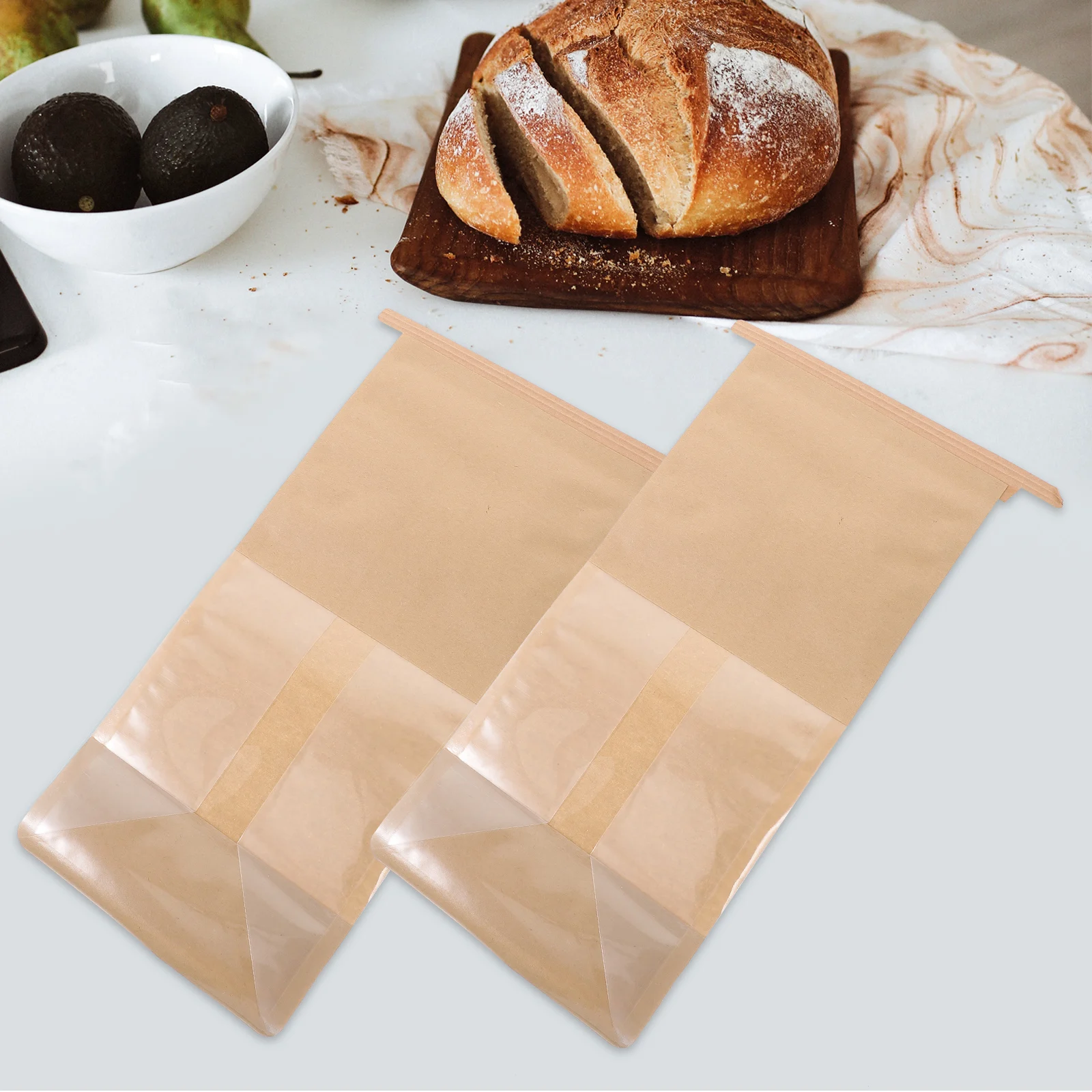 

50pcs Bread Paper Packing Small Size Bakery Accessory Cookie Bread Bags With Window Household Gift Wrapping Storage