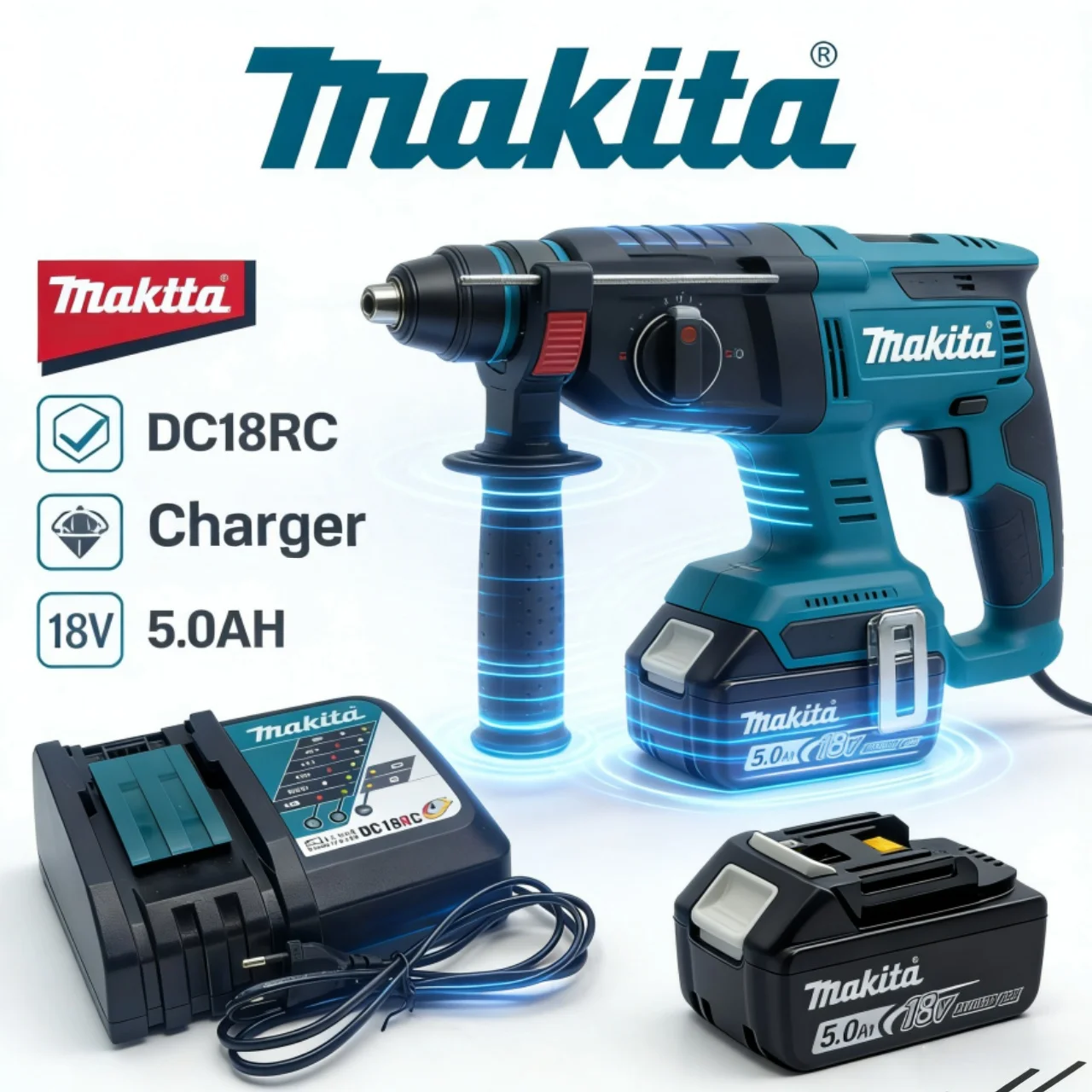 

Оригинальный аккумулятор Makita 18В 5.0Ач, перезаряжаемый, модели BL1860, BL1850B