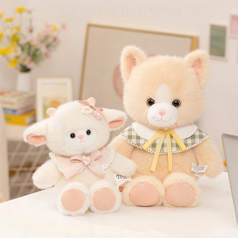 

Kawaii Plush Toy Cute Cartoon Elephant Lamb Cat Stuffed Doll Pillow for Kids Birthday Gift Soft Cuddly Animal Plushie for Girls