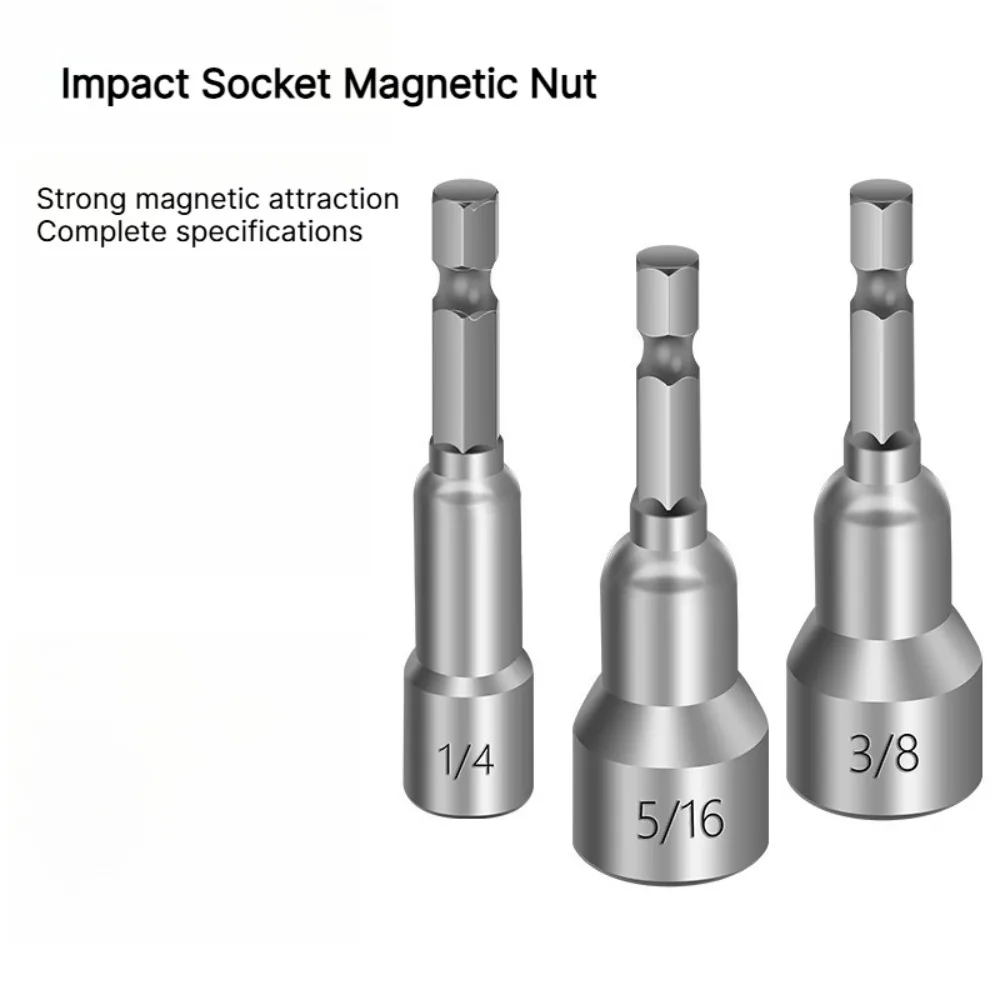 65mm Impact Socket Magnetic Nut Screwdriver Hex Key Set Drill Bit Adapter for Power Drills Impact Drivers Socket Kit
