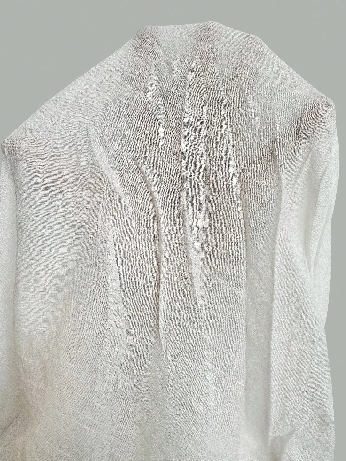 

Women's White Linen Beach Cover Up Dress With Lantern Sleeves And Drawstring Waist