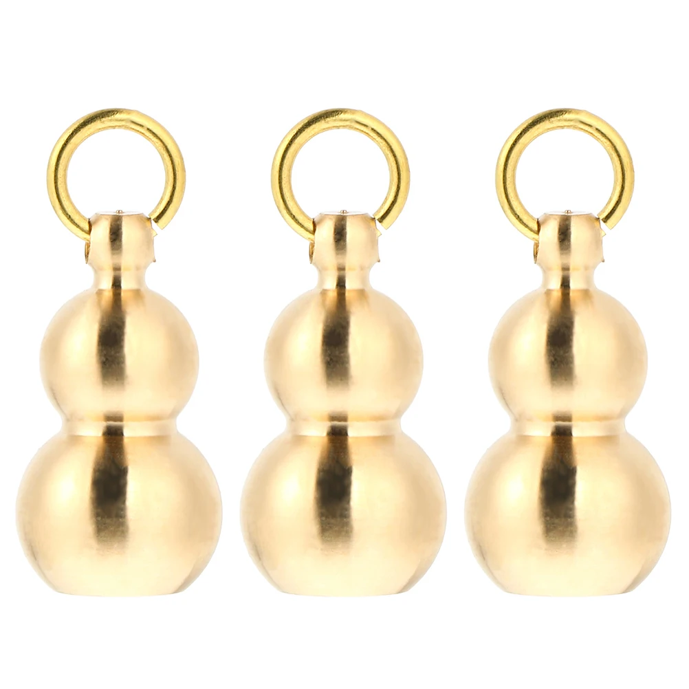 

3 Pcs Brass Gourd Keychain Pendant H made Accessories Car Bag Decor Hanging nament Durable Gourd nament Long Use