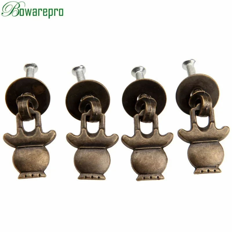 1Pc Antique Brass Cabinet Knobs and Handles Vintage Bronze Alloy Furniture Door Knob Ring Cabinet Dresser Drawer Pulls Handle