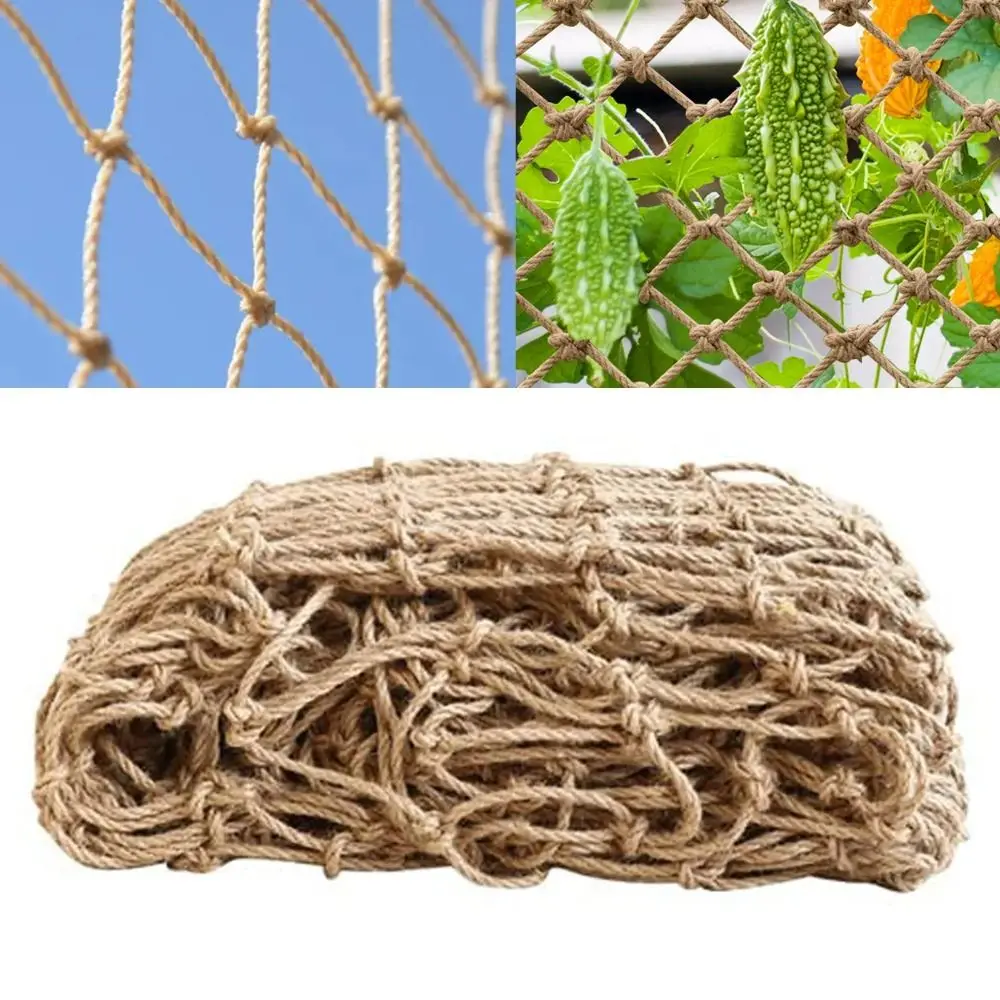 Kletterpflanzen-Stütznetz, wiederverwendbares Hanfnetz, Outdoor-Ausrüstung, schützt Pflanzen und Obst, Gartenpflanzenschutznetz
