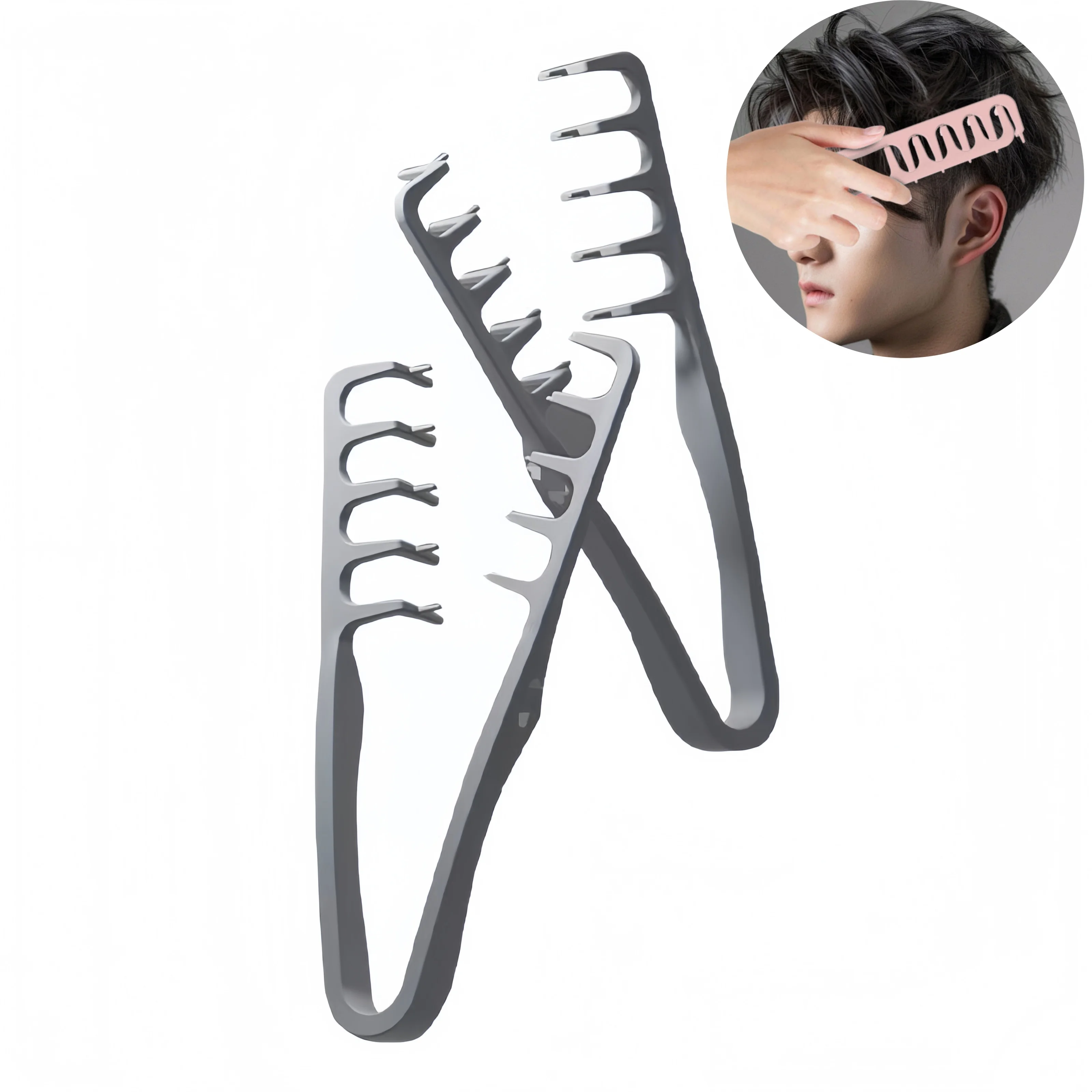 Hair Comb Wide-Tooth Hair Styling Comb No Slip Grip Teasing Comb Hair Root Top Fluffy Hairdressing Tool For Women And Men