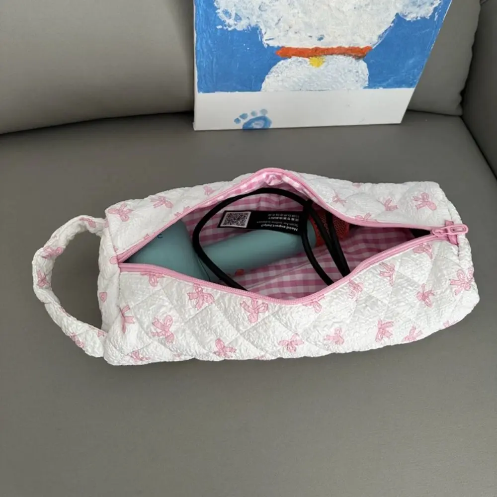 Sweet Hair Dryer Storage Bag Flower Pattern Leopard Curler Storage Bag Large Capacity with Handle Cosmetic Bag Travel Use