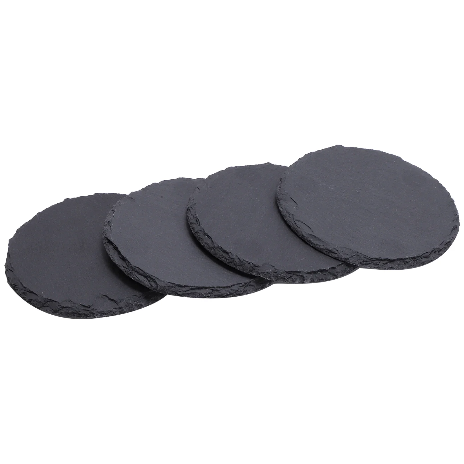 Slate Drink Coaster Bulk with Anti-Scratch Bottom Rustic Black Stone Coasters for Drink Coffee Bar Kitchen Home Engraving