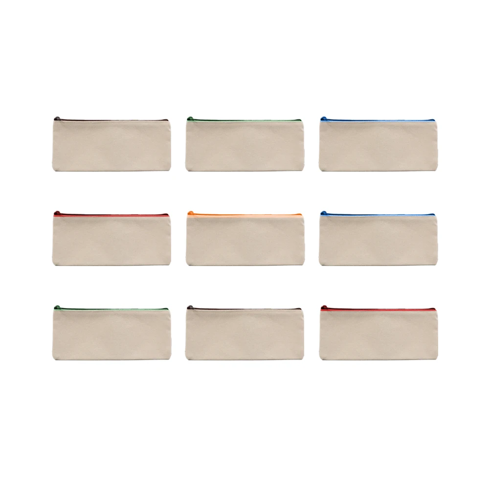 

15pcs Canvas Pencil Case Coin Purse Zipper Bag Toiletry Blank Makeup Bag Lightweight Durable Storage Kids Stationery ganizer